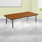 Flash Furniture Rectangle 28 W, 47.5 L, 25.25 H, Chrome, Laminate, Particleboard, Steel, Wood Grain XU-A3048-CON-OAK-T-P-GG - alternate 1